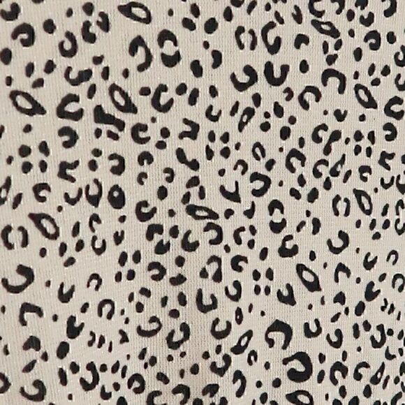 FATE GOLD TAN BROWN LEOPARD PRINT TURTLE NECK LONG SLEEVE STRETCHY SHEER TOP - Picture 4 of 10